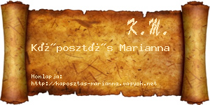 Káposztás Marianna névjegykártya